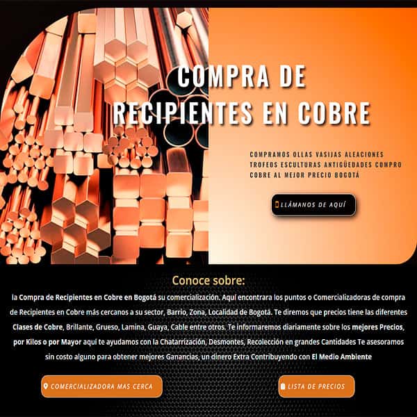 Compra de Recipientes en Cobre