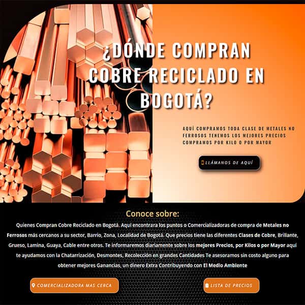 ¿Dónde Compran Cobre Reciclado en Bogotá?