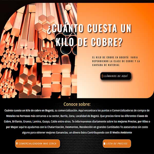 ¿Cuánto cuesta un kilo de cobre?